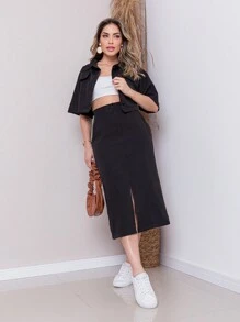 Women Two-piece Outfits - màu đen - Xem 3
