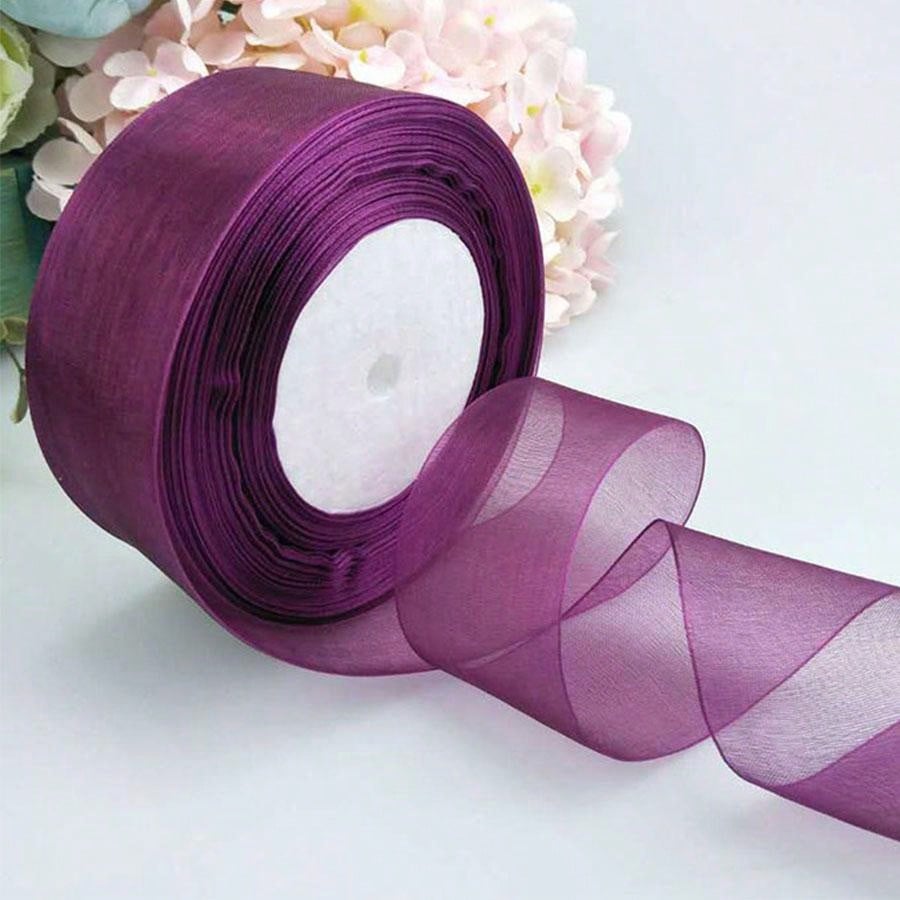 Shein Ribbons 1 Roll 4cm Wide Snow Yarn Ribbon & Transparent Silk Ribbon For Gift ...