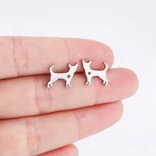 1 對時尚不鏽鋼箭頭心型耳環適合女士日常佩戴