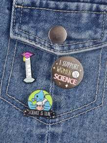 3 piezas Broche con dibujos animados química experimento en forma de - Multicolor - Ver 6