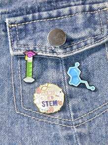 3 piezas Broche con dibujos animados química experimento en forma de - Multicolor - Ver 2