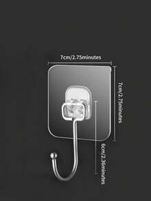10 cái/bộ Trong suốt Đa dụng Mạnh mẽ Keo dán Móc treo tường - trắng - Xem 6