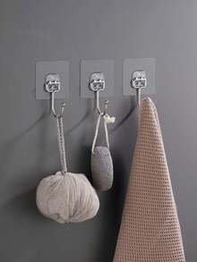 10 cái/bộ Trong suốt Đa dụng Mạnh mẽ Keo dán Móc treo tường - trắng - Xem 5