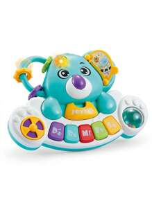 1pc Random Color & Style Children's Educational Musical Instrument, Panda Hand Drum With Electronic Keyboard & Lights & Music - Multicolor - View 2