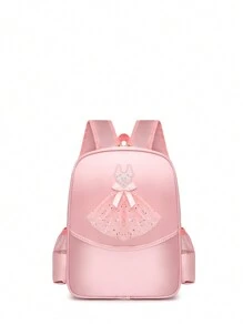 新款兒童輕便舞蹈包帶鞋隔層舞蹈背包芭蕾女孩書包可愛公主舞蹈包男孩女孩 - 粉色 - 查看 1