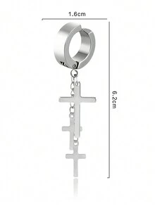 Nooxian 1 件鈦鋼十字耳環,耳環,耳環,耳環