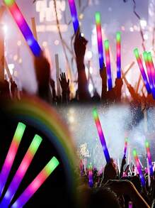 8/15pc, Large LED Light Up Stick Props - Colorful Sponge Foam Fluorescent Stick For Concerts, Bars, And Parties - Glow In The Dark Party SuppliesNew Year'S Gift/Wedding Game/Valentine's Day Gift,Some Parts Are Sent Random - Multicolor - View 3