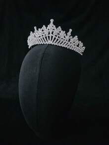 1pc Women's Silver Multi-Functional Rhinestone Bridal Crown Tiara Headband Hair Accessory Elegant - Silver - View 4