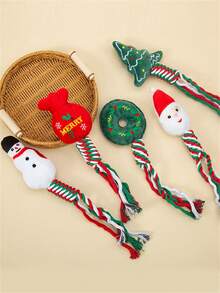 1入貓狗咬嚼和清潔牙齒的聖誕寵物玩具