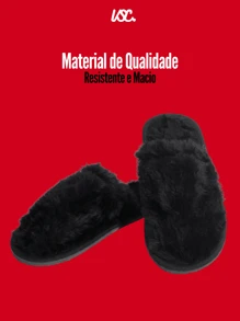VISCA Pantufa Masculina Adulto Fechada Pelúcia Antiderrapante Chinelo de Quarto