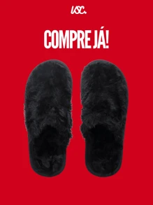 VISCA Pantufa Masculina Adulto Fechada Pelúcia Antiderrapante Chinelo de Quarto