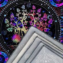 1入組塔羅占卜桌布,生命之樹藝術裝飾祭壇布,塔羅占卜布,巫婆必備裝飾,節日禮物,50x50cm、75x75cm、150x150cm可選