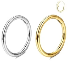 1pc Silver Surgical Steel Septum Nose Ring Lip Ring Helix Cartilage Rook Earrings Women Man Body Piercing Jewelry Hypoallergenic - Silver - View 1