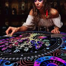 1入組塔羅占卜桌布,生命之樹藝術裝飾祭壇布,塔羅占卜布,巫婆必備裝飾,節日禮物,50x50cm、75x75cm、150x150cm可選