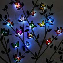 1pc 3d Colorful Butterfly Led Decorative Night Light Sticker, Suitable For Household And Room Decoration, Garden, Backyard, Lawn, Party, Festival Decoration