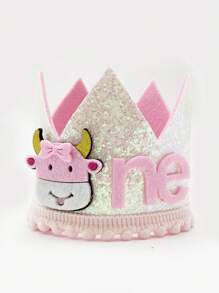 嬰兒1歲生日派對用品-牛形生日皇冠