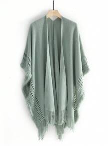 1 Miếng Của phụ nữ Đan Bàn tính Mẫu Ấm áp Chăn Khăn choàng khăn Hoàn hảo Đối với Mặc hàng ngày In Mùa Thu Và Mùa Đông - Màu xanh Bạc hà - Xem 1