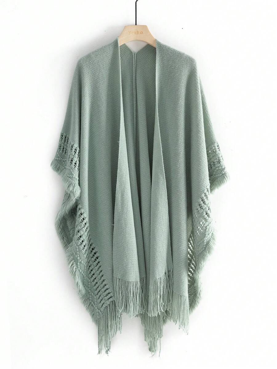 1 Miếng Của phụ nữ Đan Bàn tính Mẫu Ấm áp Chăn Khăn choàng khăn Hoàn hảo Đối với Mặc hàng ngày In Mùa Thu Và Mùa Đông - Màu xanh Bạc hà - Xem 1