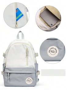 青少年轻便校园背包大号防水休闲书包带拉链和 ID 窗口旅行背包大容量 14 英寸笔记本电脑包适合女孩休闲高中大学度假、旅行、徒步旅行