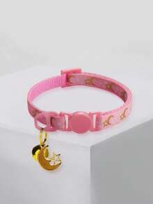 1 件金箔月亮形狀貓項圈,寵物項鍊