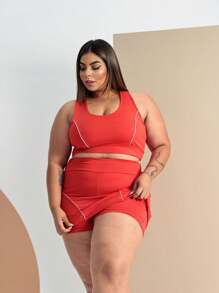 Plus Size Co-Ords - 玫紅色 - 查看 4