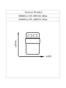 Solid Color Pineapple Plush & Sherpa Electric Blanket, Compatible With 110v American Plug, 3 Heating Settings With Indicator Light, 4 Hour Auto Shut-off. Machine Washable, Ce & Etl Certified. - Green - View 7