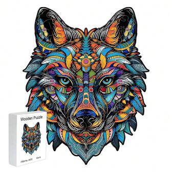 Julklappslåda Mystery Wolf King Utsökt present Träpussel Asymmetrisk form Pussel Födelsedagspresent Heminredning, Vuxen Stressreducering Personlig unik present Familj Interaktivt Svårt spel, Jul, Pussel, Pussel, Mystery Pussel, Personlig pussel, Pussel Vuxen