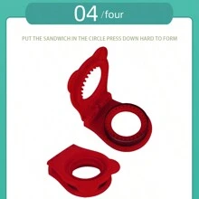 Stainless Steel Baking Tool Hand Guard Circle Sandwich Cutter Cake Cookie Toast Sandwich Pocket Bread Mold - Red - View 6