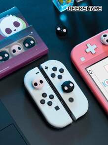 GeekShare 4 nút bìa hình đầu lâu màu hồng Tương thích với Switch/Oled/Lite - Hồng và đen - Xem 10