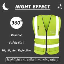 1 Chaleco Reflectante De Ciclismo De Poliéster Fluorescente De Colores De Alta Visibilidad De 5 Cm Para Seguridad Nocturna - azul real - Ver 3