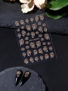 FULL BEAUTY 2片装金银绽放烟花图案美甲贴纸 3D自粘闪亮烟花亮片贴花 美甲装饰 DIY美甲用品 - 彩色 - 查看 3