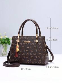 Fashionable Large Capacity Shoulder & Handheld Bag - Coffee Brown - View 2