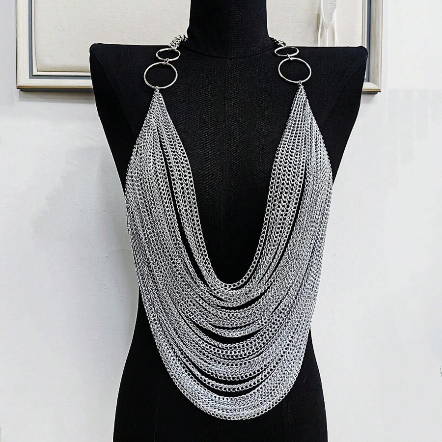 1 chiếc Dây chuyền tua rua Unisex phong cách Punk gợi cảm, thích hợp cho nhiều bữa tiệc, Giáng sinh, lễ hội EDM, biểu diễn thời trang