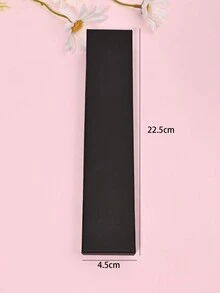 1個高端簡約絨面珠寶盒,適用於項鏈和手鏈,飾品整理盒 - 黑色 - 查看 5