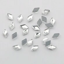 worthofirst 50-100pcs/pack White Diamond-shaped Rhinestones For Ironing - White - View 5