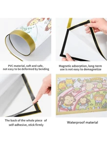 5 cái A3/A4 Từ tính Tự dính Trưng bày Khung trang trí & Acrylic trong suốt Tài liệu Khung trang trí Thích hợp Cho văn phòng , Trường học , Nhà  , Tường Trưng bày , Mờ Tự dính Khung trang trí - Vàng - Vàng - Xem 4