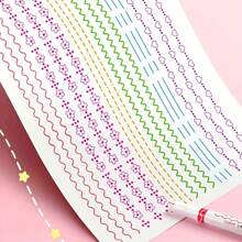 6pcs/Set Colorful Curved Highlighter, Flowing Curve Shaped Highlighters In Different Colors, Fast Drying Pens For Printing And Diy Scrapbooking - Multicolor - View 3