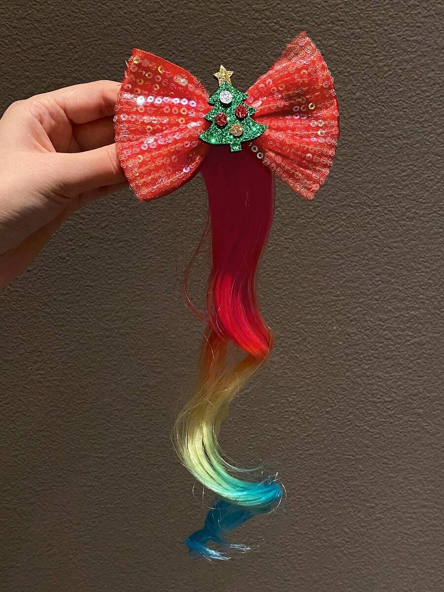 1 件裝女式可愛有趣聖誕蝴蝶結髮夾