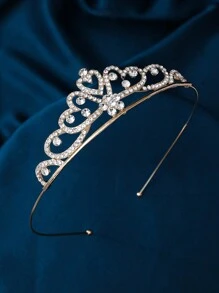 1pc Gold-Tone Women's Party Casual Simple & Fashionable Bridal Headband Crown Elegant Royal Tiaras - Gold - View 3