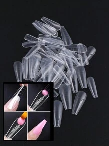 FULL BEAUTY 48Pcs Dual Nail Forms Nail Molds Poly Extension Gel Quick Building Mold Sculpted Full Cover Nail Tips Manicure Nail Art Design,Nail Supplies,Nail Tools,Nail Art Tools,Back To School,Nails,Nail Tools For Press On Nails