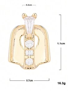 1pc Gold-colored Y-shaped Teeth Braces - Gold - View 4