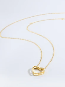 1件時尚高雅925銀及鋯石鑲嵌的心形吊墜項鍊,適用於女士在婚禮、生日或週年慶祝時作為完美禮物