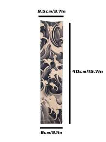 2 Pairs Men's Tattoo Pattern Protective Sleeve Arm Guard For Outdoor Decoration And Protection - Multicolor - View 3