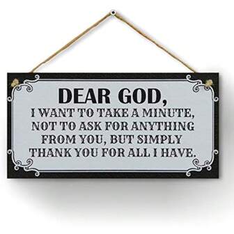 1pc Dear God House Decorative Sign, Faith Religion Belief Gratitude Home Ornament Living Room Gift Birthday Gifts Graduation
