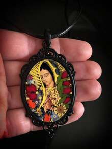 1 件復古風格黑色串珠吊墜項鍊,帶蠟繩和 Pu 皮繩,適合女士日常穿著,45+5 厘米鏈條 - 風格1 - 查看 2