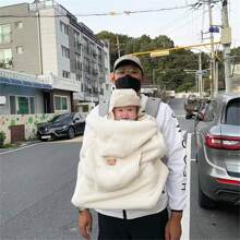 1入組新設計一隻熊背帶毯子,防風罩,保暖腰凳披風,嬰兒背帶,戶外加厚披風,睡袋