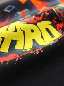 Camiseta Impresa En Blanco Y Negro De Los Personajes De Free Fire - Negro - Ver 2