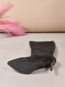 Bottes Pour Femmes Avec Haute Longueur De Jambe Pour Montrer Des Jambes Minces, Hiver, Bout Pointu Talon Haut Au-dessus Du Genou, Fermeture À Glissière De Mode, Bottes Habillées De Style Britannique