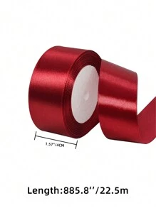 1/5 Rolls Wine Red 4cm Wide Satin Ribbon, For Hair Bow Making, Cake And Baking Decorations,Gift Box Wrap Ribbon - Burgundy - View 2