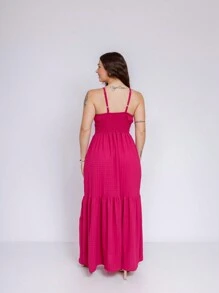 Women Dresses - 玫紅色 - 查看 3